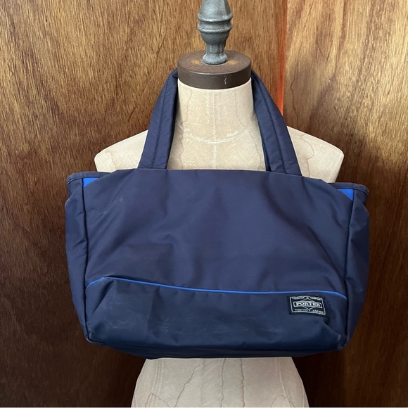 Porter Handbags - Yoshida PORTER Girl NAVY BLUE Small Nylon Tote Bag Japan